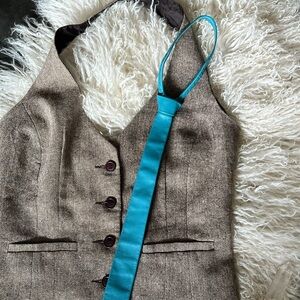 Unisex Handmade Leather Necktie Vintage 80’s